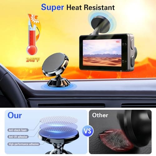 volport Adhesive Sticky Pads 8 Pack 23mm for Magnetic Car Dashboard Phone Mount Base, 2 PCS 35mm for Socket Mount Base & Collapsible Grip, Extra Strong Heat Resistant Mounting Tape Replacement — view 6