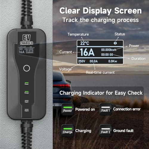 AFYEEV 3.6kW Type 2 Portable EV Charger, 16A 6M Electric Car — view 5