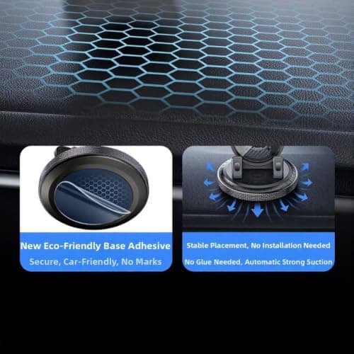 Rotatable Car Dashboard Phone Holder One-Hand Operation Anti-Slip Mount for GPS Navigation Fit Silver Black Orange(Electroplated Orange) — view 6