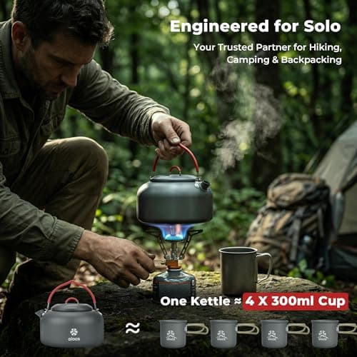 Alocs 1.4L Camping Kettle for Gas Stove & Outdoor Cooking — view 2