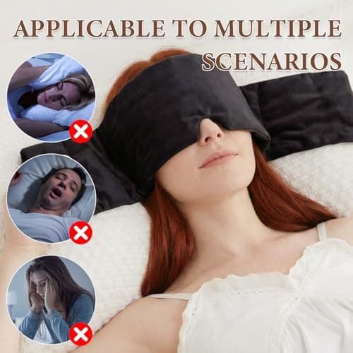 2 PCS Weighted Eye Mask for Sleeping Weighted Sleep Mask with Beads and Soft Cotton Cloth Portable and Skin-Friendly Relieves Fatigue for Train Travel and Home Use — view 6