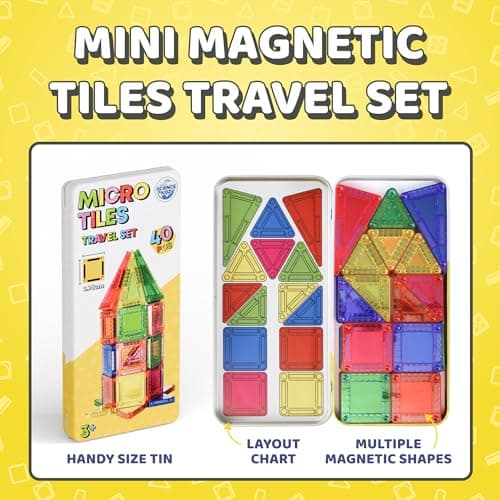 Science Kidz 40-Piece Mini Magnetic Tiles Travel Set With Storage Tin — view 2