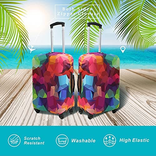 Explore Land Travel Luggage Cover Suitcase Protector Fits 23-26 Inch Luggage (Geometry, M) — view 2