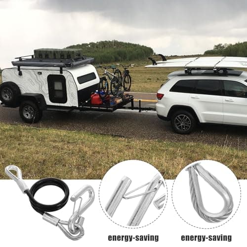 Self Coiling Trailer Safety Cable with Snap Hooks 3500lb Break — view 3