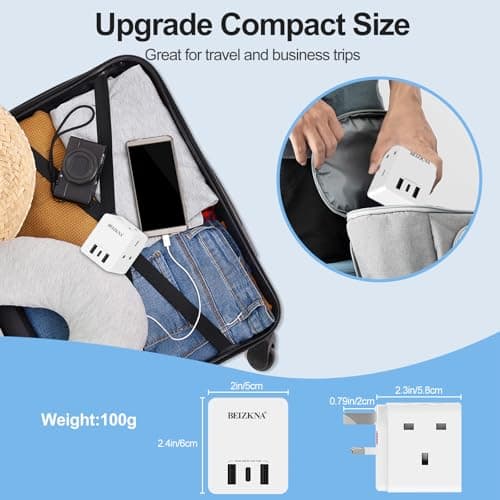 Multi Plug Adapter with 3 USB 3 Way Plug Adaptor Extension Socket Multiplug — view 5