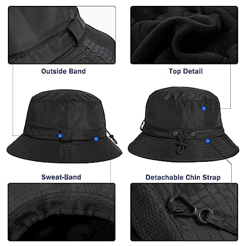 Comhats Waterproof Winter Bucket Rain Hat Fishing 94560 Navy Blue XL/XXL — view 6