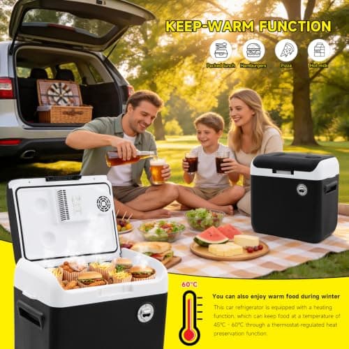 LIKEEM 25L Car Fridge, Portable Compressor Cooler, Cooling & Warming, 12V/220V Dual Power, Wheels & Pull Handle, ECO/MAX Modes, Ideal for Camping, Travel, Caravan & Boat — view 5
