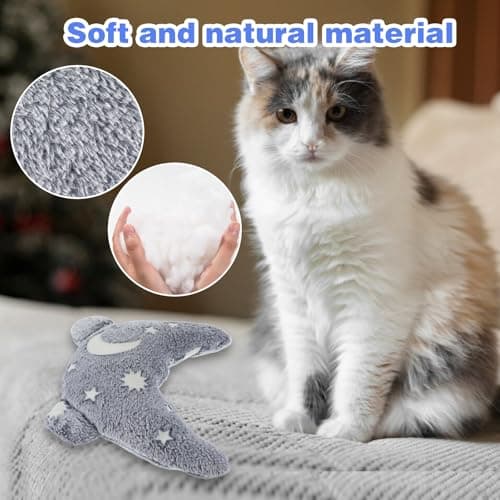 Pillow for Cats Puppy Dog Neck Pillow Soft Pet Calming Toy U-Shaped Small Dogs Pillows Fluffy Half Donut Cuddler Noctilucent Cat Bed Pillows Accessories for Indoor Pet Joint Relief Sleep Improve — view 4