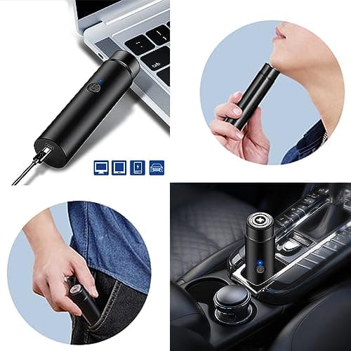 Peixiong Mini Electric Shaver, Portable Rotary Men's Razor, Cordless USB Rechargeable Waterproof Pocket Shaver for Travel or Home Use, Wet and Dry Use, 1 Count — view 3