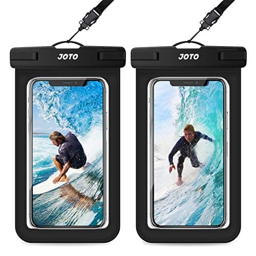 JOTO 2 Pack Waterproof Phone Pouch Case Up to 7" -Black