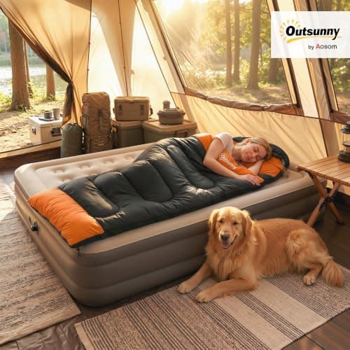 Outsunny Sleeping Bag for Adults Compact Sleeping Bag 3 Seasons Grey — view 2