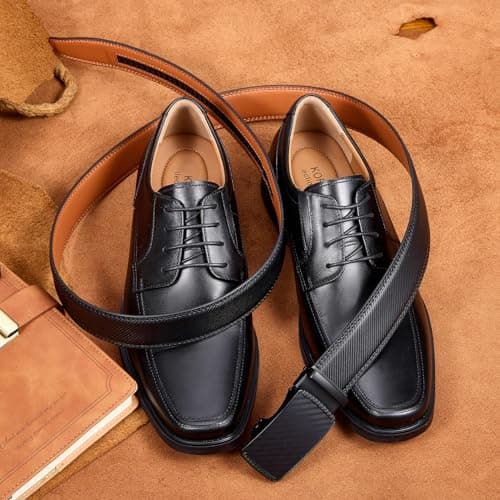 Vatan Men's Belt Leather Ratchet Belt for Men Dress Casual Every Day — view 4