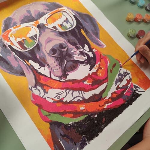EXERZ Rolled Up Canvas Paint by Numbers Kits 30x40cm Portrait Funny Dog — view 6