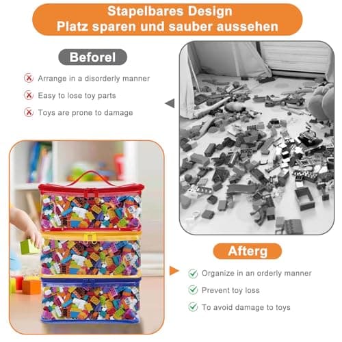 Clear PVC Toy Storage Bags with Handles, 6 Pcs Toy Storage Bags with Zipper — view 4