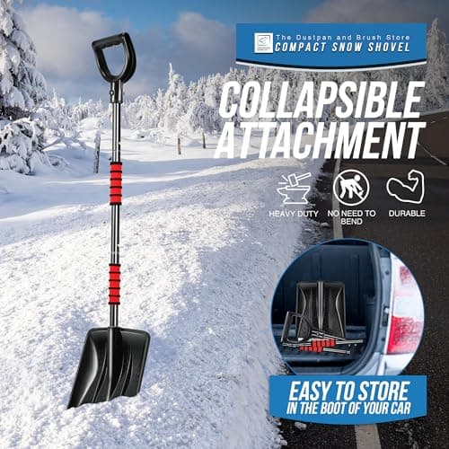 Travel Snow Shovel Heavy Duty with Detachable Multi Section Handle, Collapsible Snow Removal Tool for Car, Travel, Outdoor Camping, Garden etcs — view 4