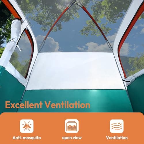 Treeboy bell tents for camping 4 person family large tent waterproof Green — view 4