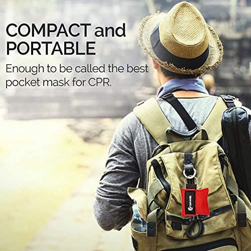 kuou 5 Pcs CPR Mask Keychain Ring, Emergency Kit Face Shield — view 5