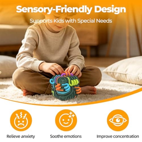 Silicone Sensory Activity Cube, Montessori 3D Maze Travel Toy Stress Relief — view 3