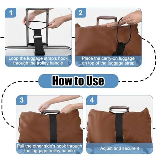 4 Pcs Luggage Connector Straps for Suitcases, Adjustable Luggage Straps — view 4