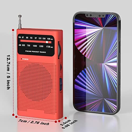 Tendak Small Radio, Portable Radio FM/AM, Pocket Radio Battery Radio with Excellent Receiving and Sound Quality/Headphone Jack, Easy to Use, Transistor Radio Suitable for Travel and Camping — view 4