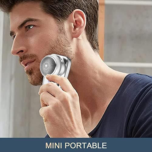 Mini Portable Electric Shaver, Electric Razor for Men,Pocket Size Mini Shaver, USB Rechargeable Portable Beard Trimmer, one-Button Operation and Space Saving, Waterproof, Travel Essentials — view 2