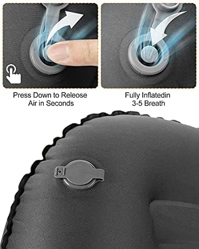 Rantizon Ultralight Camping Pillow, Compressible, Compact,Comfortable, Ergonomic Inflatable Travel Pillow with Storage Bag, for Neck & Lumbar Support for Hiking, Camping, Traveling,3.5 oz,Orange — view 5