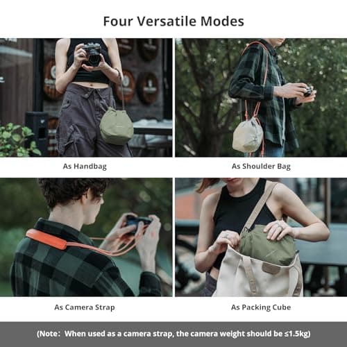 PGYTECH OneGo Drawstring Camera Shoulder Bag Handbag, Soft Camera Case Pouch Compatible with Mirrorless Cameras/Nikon/Canon/Sony/Fujifilm, for Instax/Action Cameras/DJI OSMO Pocket 4/3, White — view 5