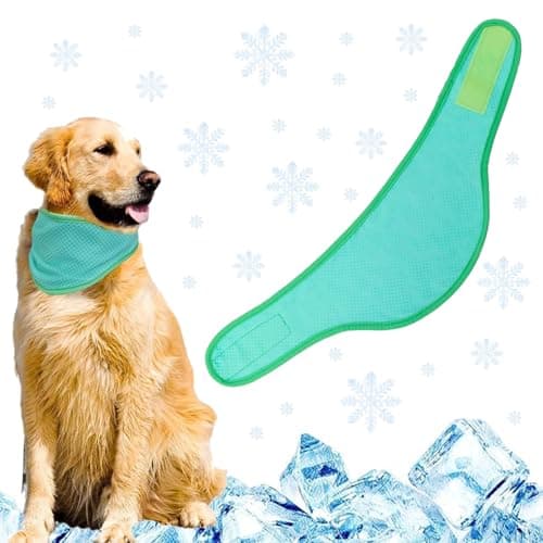 KASESSS Dog Cooling Bandana, Cooling Bandana for Dogs, Dog Summer Scarf, Breathable Pet Coolings Collar, Instant Chill Out Adjustable Towel Scarf for Summer Outdoor, Ice Prevent Sunstroke, Green, L