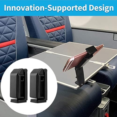 Brilovent Airplane Phone Holder, 2 pcs Foldable Phone Stand for Travel, Adjustable 360° Rotation for Watching and Gaming, Compatible with 4.7-6.9 inch Devices — view 6