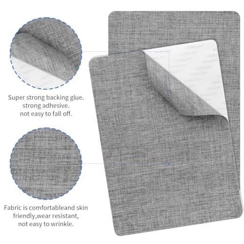 AXEN 2PCS Fabric Repair Patches, Self-Adhesive Linen Patch for Furniture, Couch, Sofa, Tote Bag, Car Seat, Grey — view 3