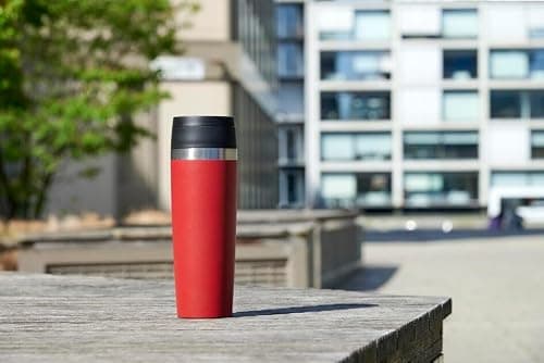 Emsa Travel Mug Insulated Mug 500 ml, 6 Hours Hot + 12 Hours Cold, 100% Leak-Proof, Easy Open and Close, Coffee Mug, Powder Coating, Dark Red, N2023750 — view 2