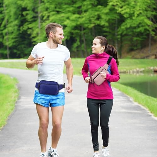 IHIGOGOFA Bumbags Waist Fanny Pack Fashion Bum Bag with 30cm Extended Belt for Dog Walking Climbing Hiking Travel Cycling Girls Ladies Men Women (Purple) — view 5