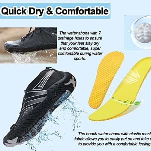 Supmix Mens Womens Water Shoes Beach Shoes Mens Womens Swim Shoes Quick Dry Barefoot Shoes Aqua Shoes Sea Shoes Surf Diving Pool Shoes for Mens Womens Pink, 5 UK — view 5