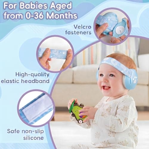 Baby Ear Defenders for 0-36 Months, Soft Adjustable with Noise‑Reduction — view 3