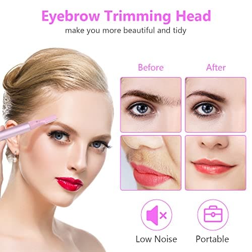ACWOO Eyebrow Hair Removal for Women Men, Upgraded Mini Portable Eyebrow Trimmer, Painless Face Hair Shaver Electric Eyebrow Razor for Brows Face Cheek Lips Peach Fuzz — view 2