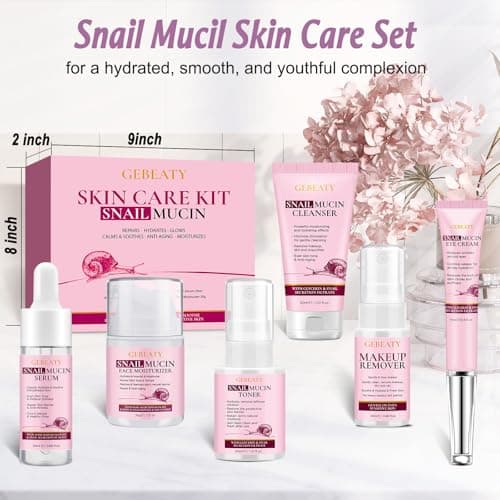 Skincare Set,6 PCS Snail Mucin Skin Care Set,Snail Mucin Anti-aging Moisturizing Repair Soothing Hydrating Facial Skin Care Routine Kit ,Travel Skincare Gift Set for Teen Girl Women Mothers Day — view 6