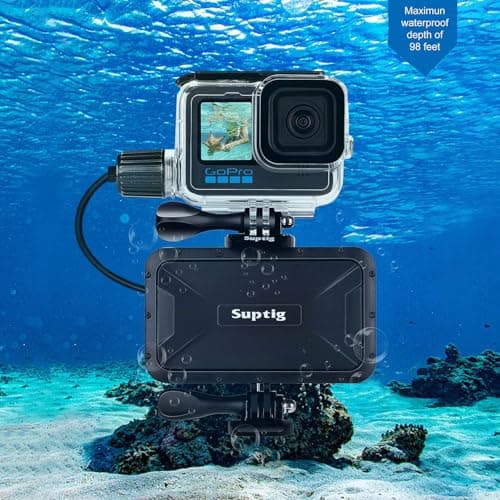 Suptig Portable Charger, 7800mAh Waterproof Power Bank, Compatible for Gopro Hero 10 Hero 9 Hero 8 Hero 7 Hero 6 Hero 5 Hero 4 Hero Session Hero + DJI osmo Digital Camera and Smartphone — view 4