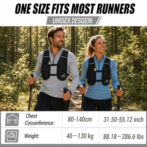 ONETOALL Running Vest Women with Water Bottle 500ml/Bladder 2L, 6L Reflective Hydration Backpack Mens, Lightweight 150g for Trailrunning Hiking Marathon (Black with Soft Flask) — view 6