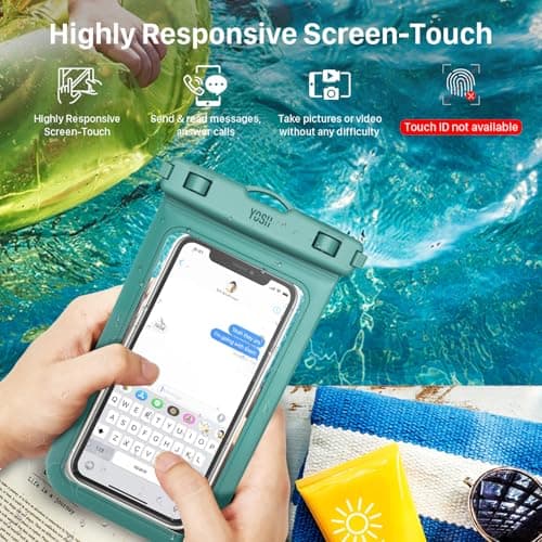 YOSH Waterproof Phone Pouch [IPX8 Certified], Fits Up to 7.0", Green — view 6