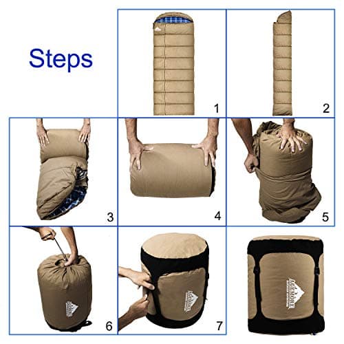 Mcota Winter 0 Degree Canvas Sleeping Bag for Adults, Removable Liner — view 5