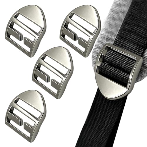 4PCS Metal Ladder Lock Buckles,25mm Inner Diameter Backpack Buckle(Black)
