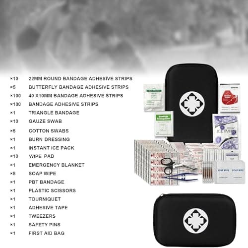 276Pcs First-Aid Kit Emergency-Kit Home-Car - First Aid Kits Emergency Kit Home Essentials for Dorm Room First-Aid Kit Emergency Necessities for Boat Hiking Skating, Black YIDERBO — view 2