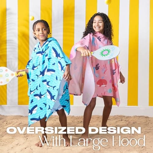 Dreamscene Hooded Towels for Kids Black, Gaming Kids Swimming Towel Beach Summer Holidays Kids Changing Robe Hooded Towel Lightweight Oversized Privacy, One Size — view 3