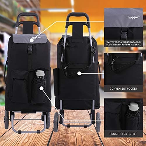Hoppa 42L Large Foldable Insulated Shopping Trolley on Wheels, 2 Wheel — view 4