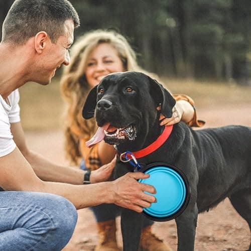 Aruicheng Collapsible Dog Bowl - 2 Pack Portable Dog & Cat Food & Water Bowls with Carabiner - 350ml — view 3