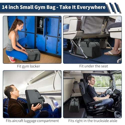 LONALIA 14L Small Gym Bag, Wet Pocket, 14 inch, Dark Grey — view 3
