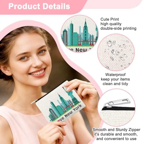 New York Girls Trip Coin Purses New York Lovers Gifts NYC Travel Vacation Coin Wallet Pouch for Women Friend Sister Girls Weekend Birthday Christmas Bachelor Party Friendship Gifts Wallet Purse — view 3