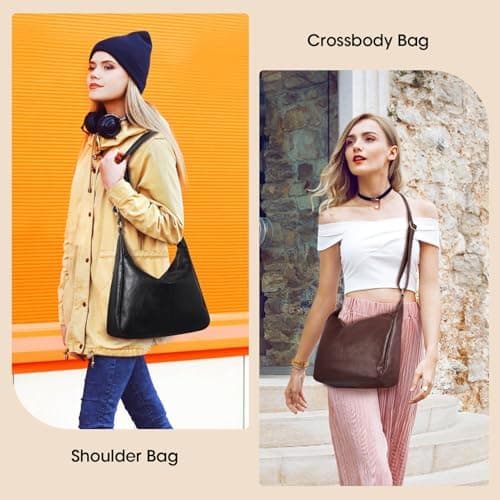 Aodotx Women's Hobo Crossbody Bag Vegan Leather Bag 34cm Adjustable Strap — view 3