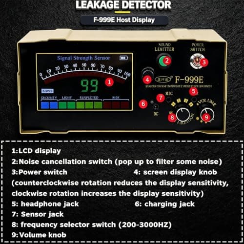 Water Leak Detector – High Sensitivity, 4 Adjustable Gears 200-3000Hz, Digital Display & Noise-Cancelling Headphone for Plumbing & Home Use — view 6