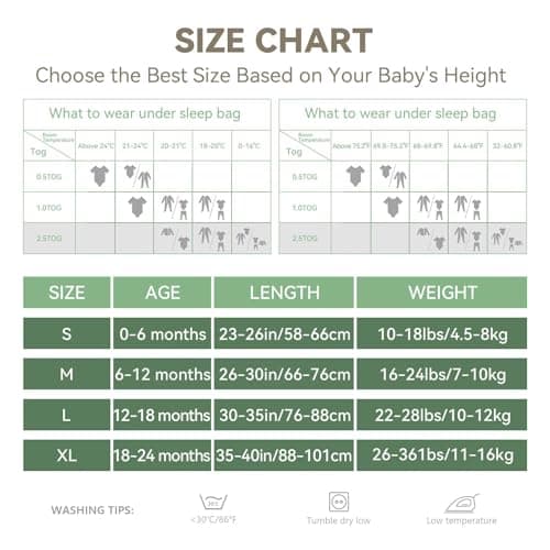 ToyaTec Baby Sleeping Bag 1.0 Tog 2 Pack,Super soft Rayon Made from Bamboo,Baby's Bamboo fiber Pure Organic Sleeping Sack Spring Summer Autumn(Green,S) — view 5